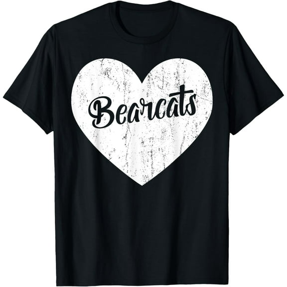 Bearcats School Sports Fan Team Spirit Mascot Heart Gift T-Shirt