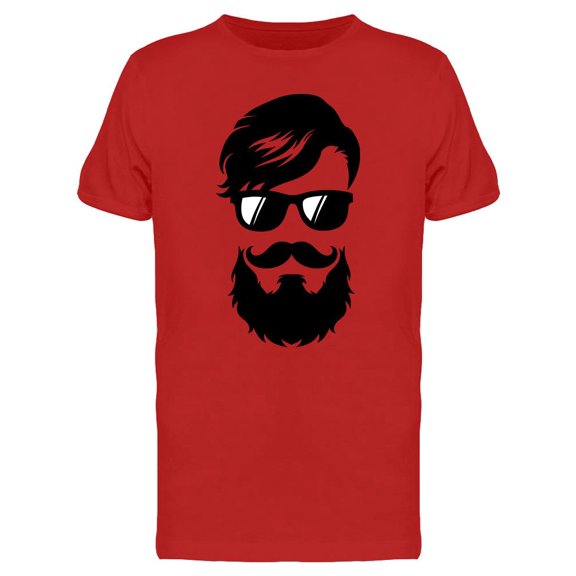 Beard And Mustache T-Shirt Men -Image by Shutterstock, Male Large