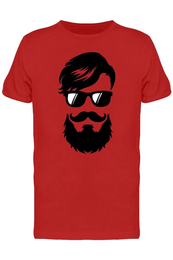 Beard And Mustache T-Shirt Men -Image by Shutterstock, Male Large