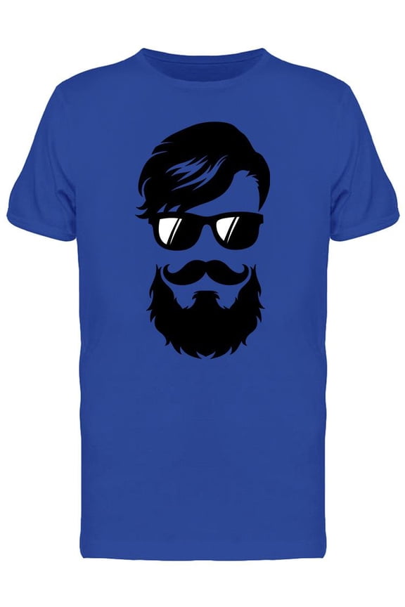 Beard And Mustache T-Shirt Men -Image by Shutterstock, Male Medium