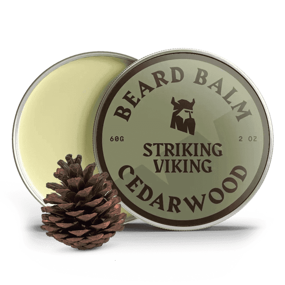 Striking Viking Beard Balm Cedarwood Scent Natural Styling Conditioning Balm for Men 2 oz
