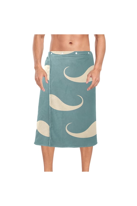 Beard Bath Towel Wrap for Man Adjustable Shower Wrap Button Closure Body Towel for Sauna Gym