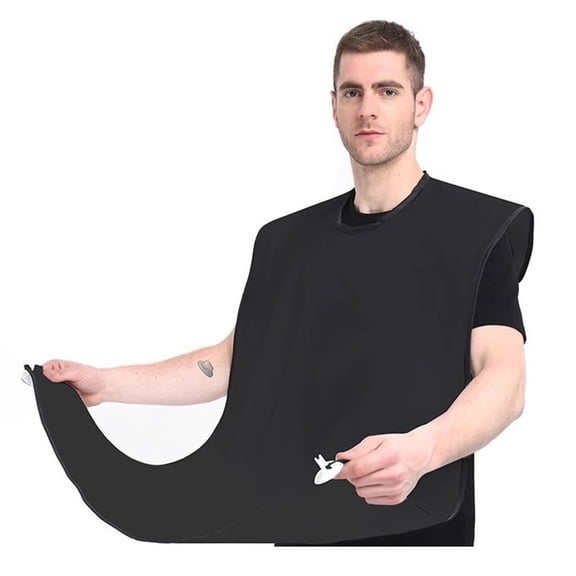 Beard Bib, Bead Bib for Shaving, Beard Apron, Waterproof Shaving Cloth Kit Non-Stick Beard Cape, Beard Trimming Bib with Strong Suction Cup, A Gift for All Men, 1 Pcs, 42.13 x 26.38"