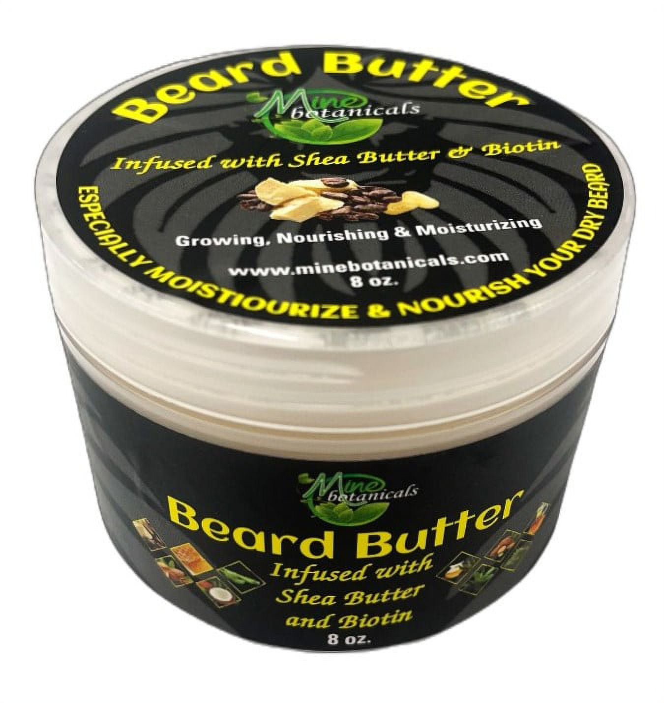 Mine Botanicals Beard Balm with Shea Butter and Biotin, Sandalwood, 8 oz.