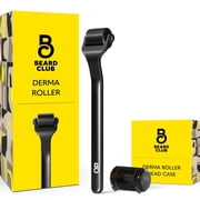 The Beard Club Derma Roller for Face, Body, and Scalp with 540 Titanium Microneedles and Storage Case for Men and Women