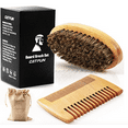 thumbnail image 1 of Beard Comb & Beard Brush Set for Men - Natural Boar Bristle Brush, Dual Action Wood Comb, and Travel Bag Great for Christmas Gift, 1 of 6