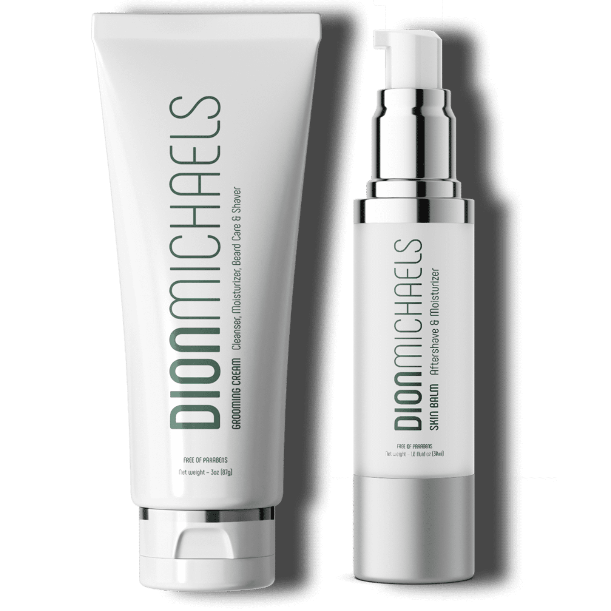 Beard Conditioner and Face Moisturizer Set – (grooming cream face cleanser and skin balm aftershave lotion)  - Dion Michaels - Men Skin Care - 118ml/4oz