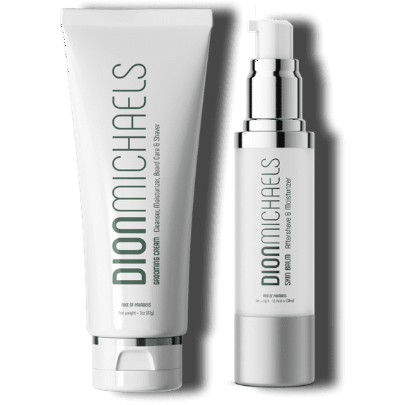 Beard Conditioner and Face Moisturizer Set – (grooming cream face cleanser and skin balm aftershave lotion) - Dion Michaels - Men Skin Care - 118ml/4oz