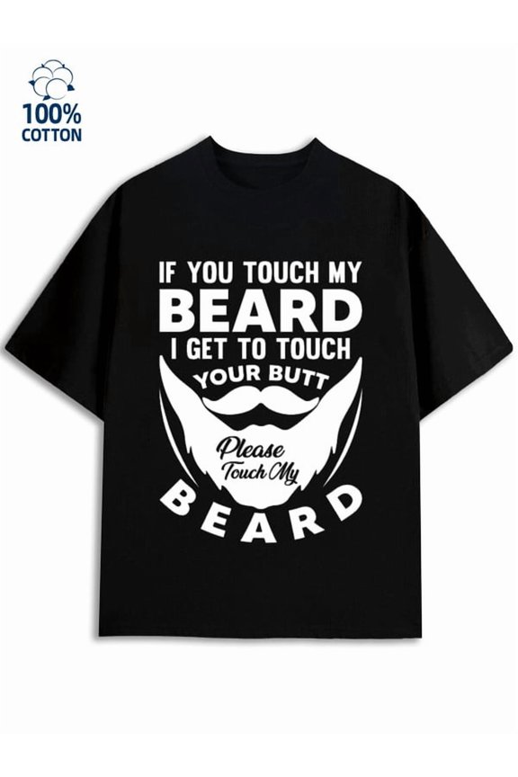 Beard Defense Tee mens funny humor 180G 100% Cotton black husband y2k Funny Unisex Shirt Graphic tshirts Vintage Unisex Shirt Graphic tshirts Trendy Unisex Shirt Graphic tshirts
