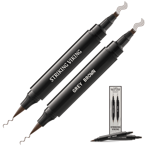Beard Filler Pen - Dual Tip (2-pack) - Grey Brown