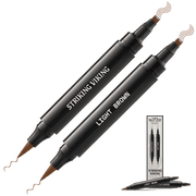 Striking Viking Beard Filler Pen Light Brown 2 Pack Waterproof Dual Tip Beard Shaping Pen