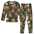 thumbnail image 1 of Beard Green Elf Pattern Cotton Pajamas 2 Piece Set Sleepwear Soft and Comfortable Homewear Nightwear, 1 of 7