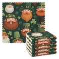thumbnail image 1 of Beard Green Elf Pattern Dish Towels 6 Pack Kitchen Cleaning Dish Cloths Absorbent Reuseable Cleaning Cloths 11'' x 11'', 1 of 9