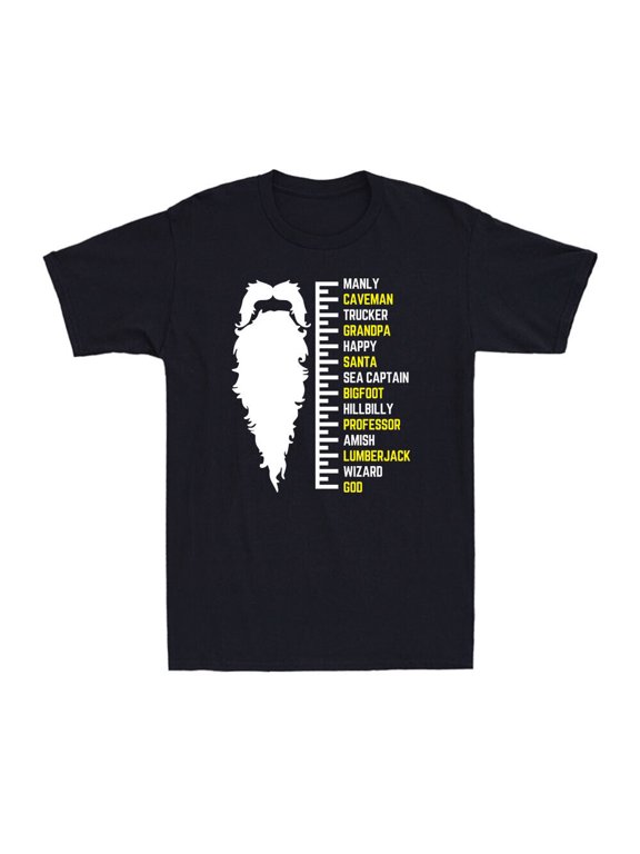 Beard Growth Chart Shirt Funny Geek Slogan Novelty Geeky Gift Men's T-Shirt