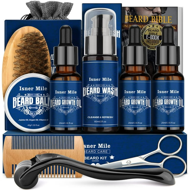 Beard Growth Kit Beard Kit with Beard Roller, Beard Growth Oil, Beard