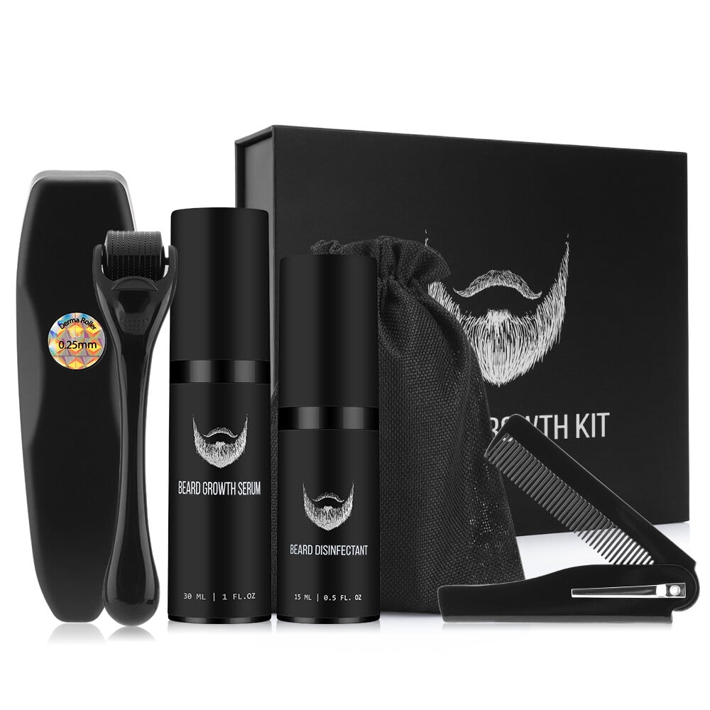 Beard Growth Kit Beard Roller, Beard Growth Serum,Beard Disinfectant