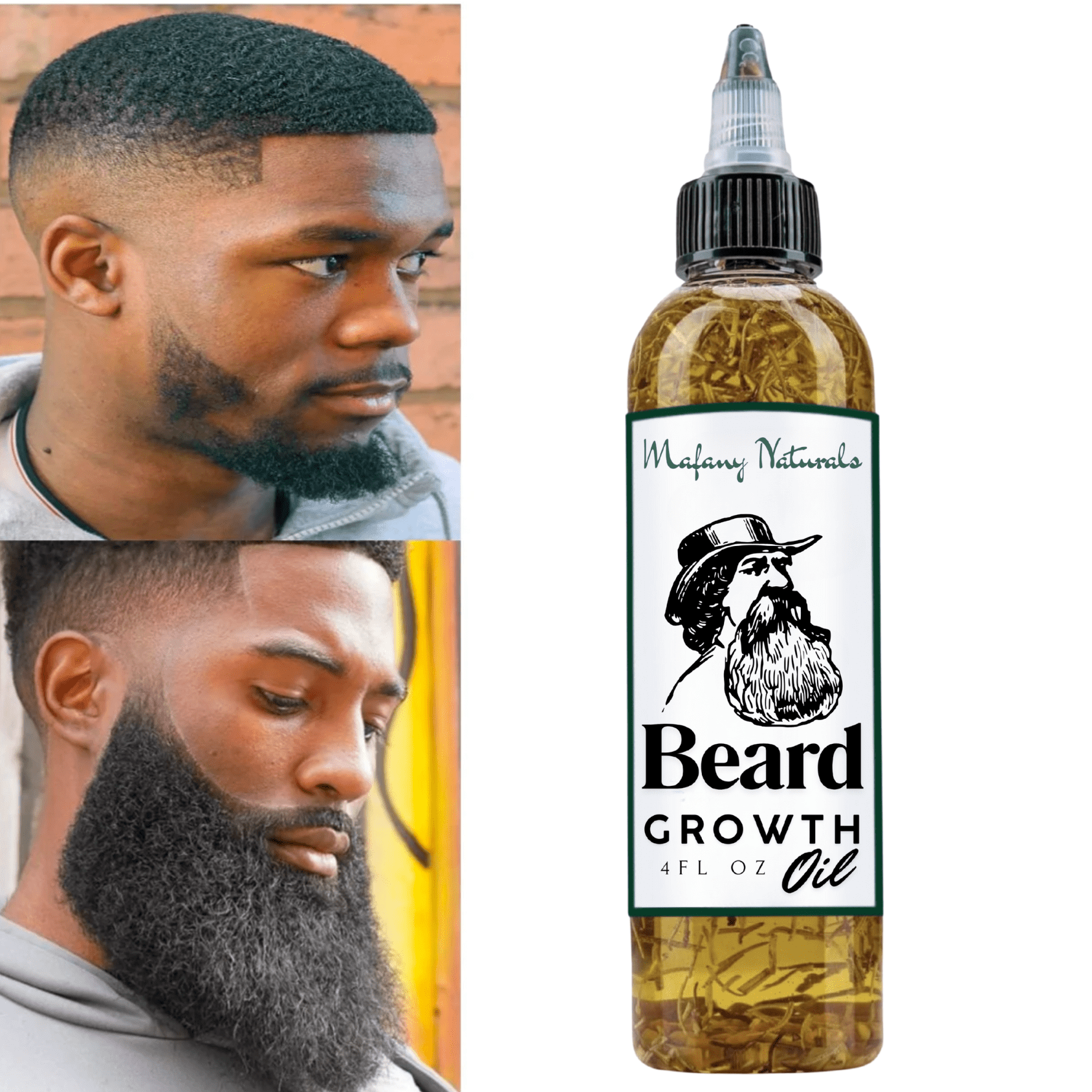 Beard Growth Oil, Rapid Beard Thickening, Plant Based Beard Growth Oil, Mean Beard Care 4oz