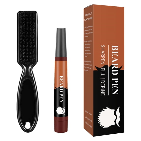 Beard & Hair Building Pen Set, Brown, 1 Set - Pencil Filler Beard Pen with Brush Beard Shape Creating Natural Looking Beard Natural and Long Lastin 1Ml, Easter Mother'S Day Gift Makeup Organizers