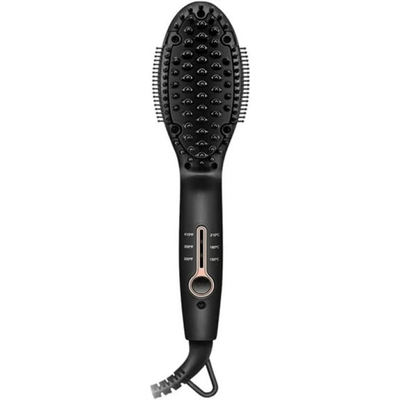 Beard Hair Straightener Curler Professional Heated Comb Women Electric Hair Brush StraightenerBest Choice (Color : Black, Size : 21.5 * 6.5cm)
