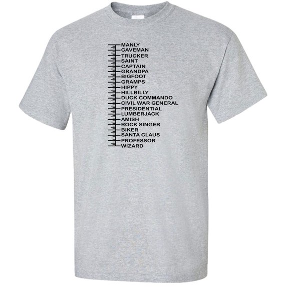 Beard Length Measurement Chart Adult T-Shirt