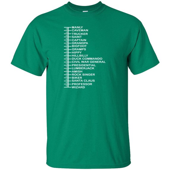 Beard Length Measurement Chart Adult T-Shirt
