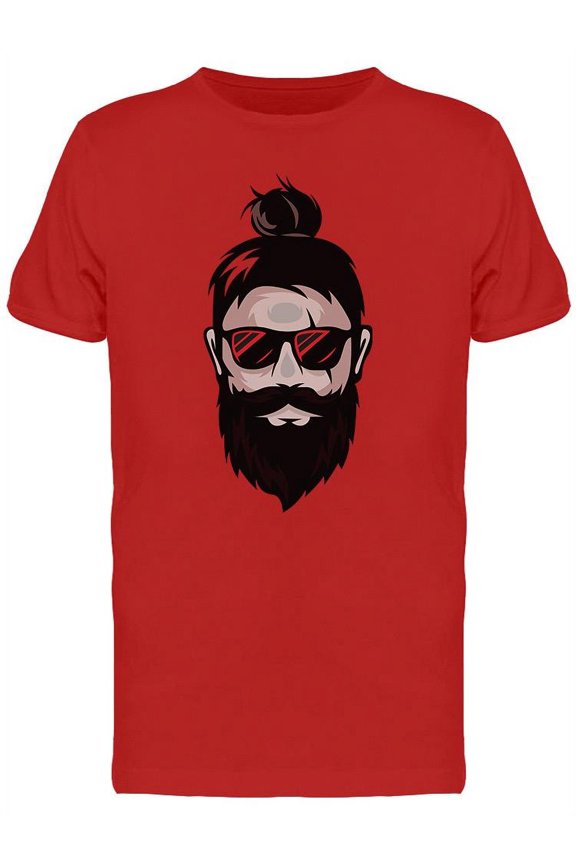 Beard Man Head T-Shirt Men -Image by Shutterstock, Male Large