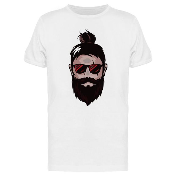 Beard Man Head T-Shirt Men -Image by Shutterstock, Male Medium
