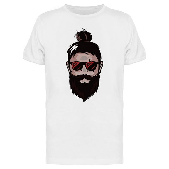 Beard Man Head T-Shirt Men -Image by Shutterstock, Male x-Large