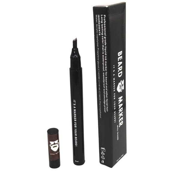 Beard Marker Premium Beard Filler Pen for Gray Hair Coverage in Brown Hair, 1 Piece