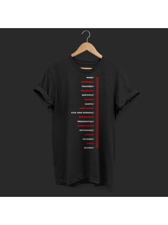 Beard Measure Growth Chart Funny Vintage Style Bearded Gift T-Shirt, Cool Beards Costume TShirt, Dad Long Beards Man Mustache Shirts Present