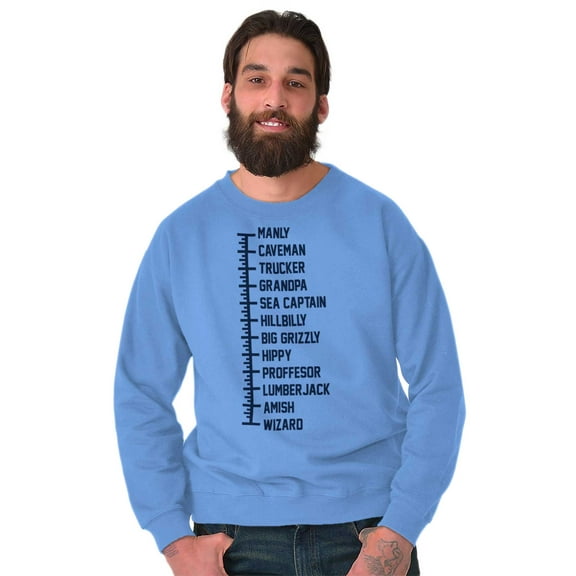 Beard Measure Manly Bearded Hipster Men's Crewneck Sweatshirt Brisco Brands S