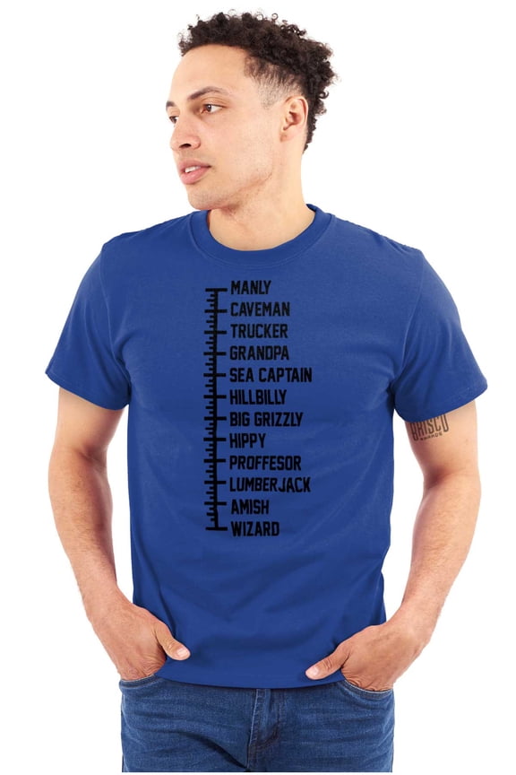 Beard Measure Manly Bearded Hipster Men's Graphic T Shirt Tees Brisco Brands M