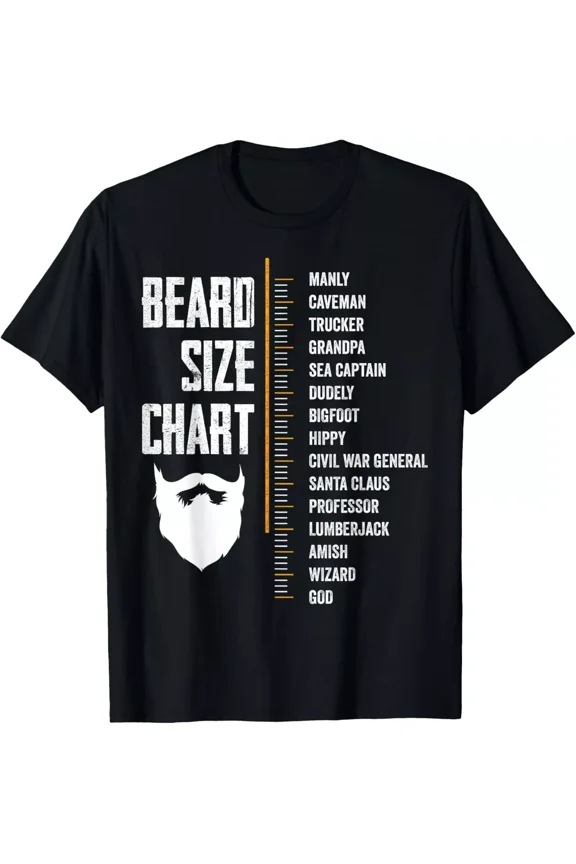 Beard Measurement Chart Beard Length Funny Growth Chart Gift Unisex T-Shirt