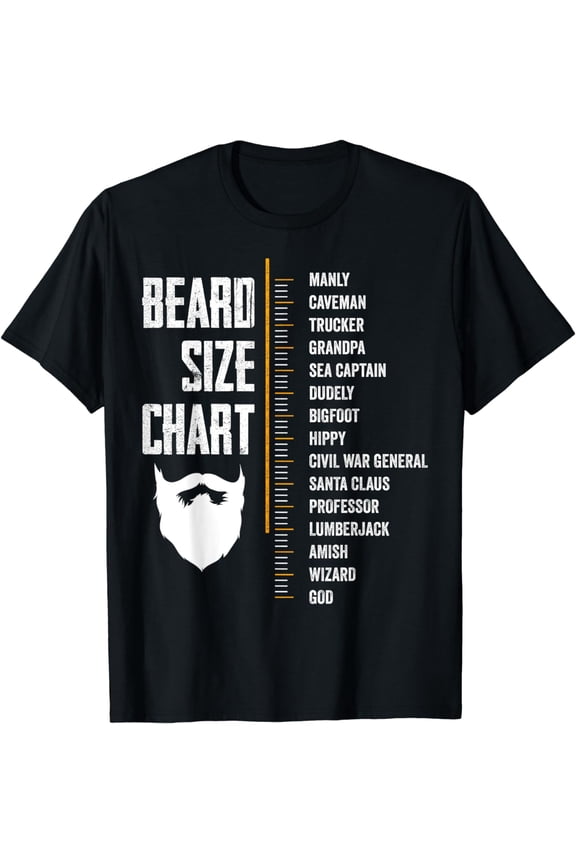 Beard Measurement Chart Beard Length Funny Growth Chart T-Shirt