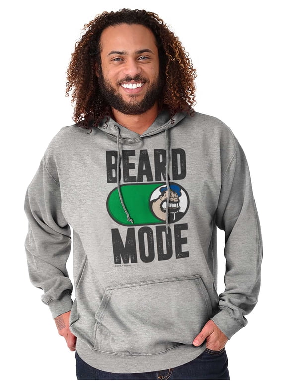 Beard Mode On Bluto Funny Bearded Hoodie Hooded Sweatshirt Men Brisco Brands S