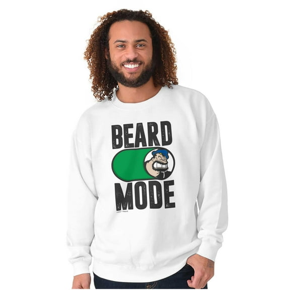 Beard Mode On Bluto Funny Bearded Men Big & Tall Sweatshirt Brisco Brands 2X