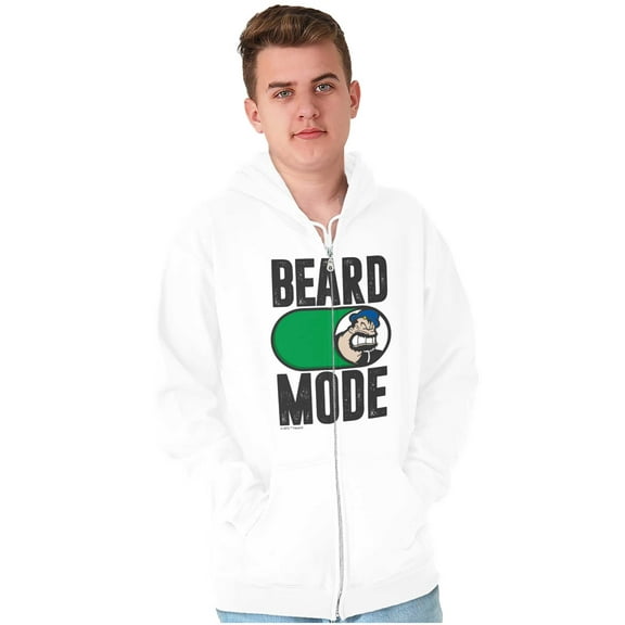 Beard Mode On Bluto Funny Bearded Men Big & Tall Zip Hoodie Brisco Brands 4X