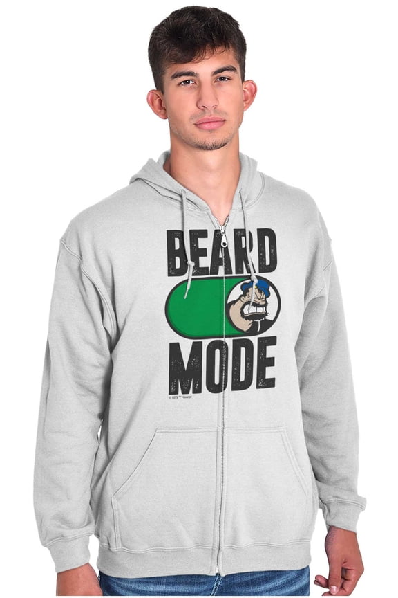 Beard Mode On Bluto Funny Bearded Zip Hoodie Sweatshirt Men Brisco Brands M