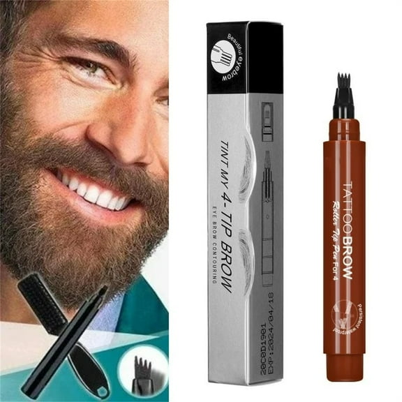 Beard Pen Filler for Men,Sweat Resistant & Waterproof,Long Lasting Beard Pen with Brush,Instantly Fill Patches & Thin Areas for a Perfect Beard,Beard Filling Pen Kit