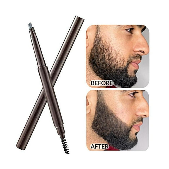 Beard Pencil Filler for Men, Waterproof Proof & Sweat Proof, Long Lasting Barber Pencil, Male Mustache Repair Shape, Black