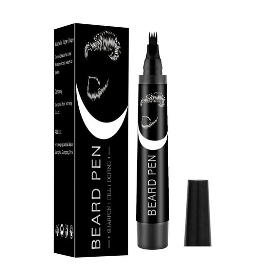 Beard Filler Pencil for Men Waterproof Sweat Proof Natural Looking Facial Hair Enhancer for Mustache and Shape - BK1