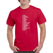 Beard Rank From Manly To Godly. Funny Graphic Quote Men Red T-Shirt, Male Medium