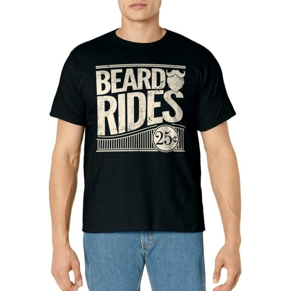 Beard Rides Funny Vintage Distressed Mens Beard T-Shirt