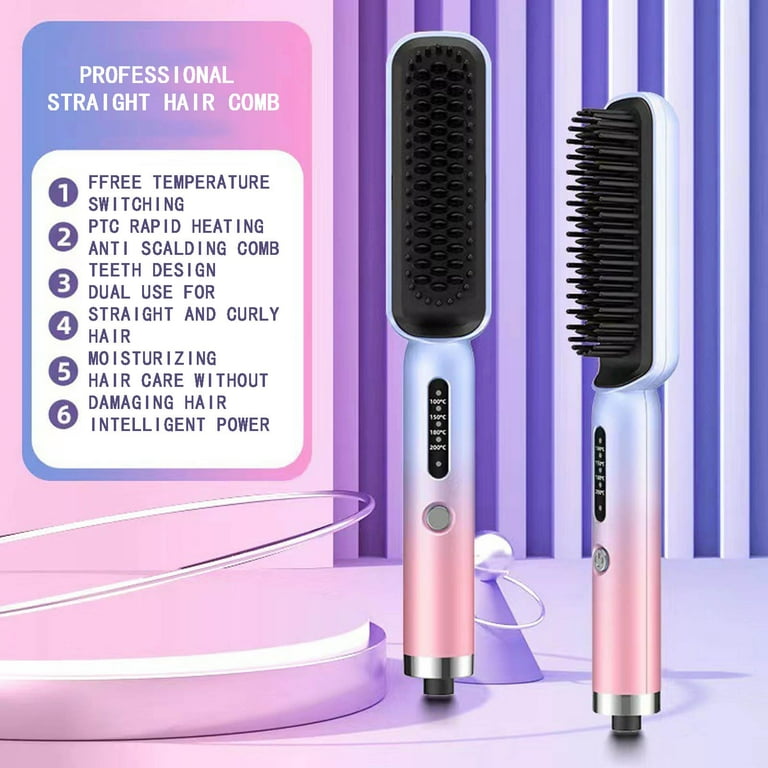 Beard Straightener Products Curler Straightener Influence Hair Care Products Its Natural Mini for Short Hair Hot Curlers Thin Curling Wand Pencil for Women Hair Travel Size Hair Straightener Beard Wal...