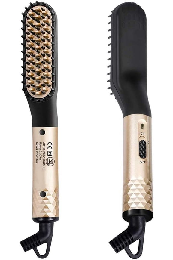 Beard Straightener for Men, Ionic Fast Heated Straightening Brush Hot Electric Mens Beard Comb Straightener Adjustable Temperatures