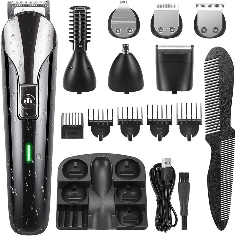 Men's Beard Trimmer, Cordless Hair Clippers, Waterproof Electric
