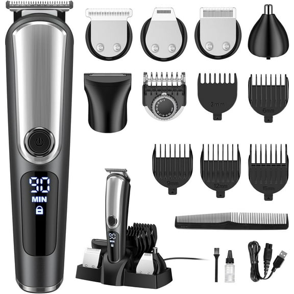Beard Trimmer for Men, Shavers for Men, Electric Cordless Rechargeable Hair Trimmer Clipper, Waterproof Mens Grooming Kit for Mustache Nose Body Face, Gifts for Men