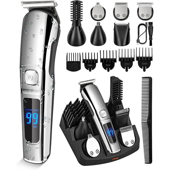 Beard Trimmer for Men, Waterproof Electric Hair Trimmer Beard Grooming Kit Mustache Nose Hair , Cordless Hair Clippers Electric Razor for Men, Gifts for Men Father
