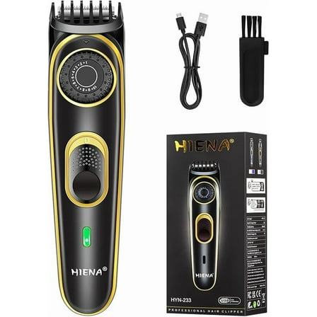 Beard Trimmer for Men, Cordless 19 Length Adjustable Beard Trimmer, Electric Hair Clipper USB Rechargeable 120 Minutes of Use Time (Blue Gold)