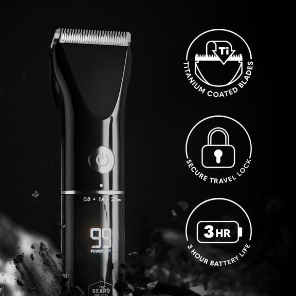 Beard Trimmer for Men - Electric Cordless Rechargeable Beard & Hair Trimmer - High Power 7000 RPM - 8 Color Guides 45 Trim Lengths - Travel Lock